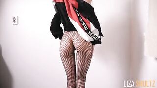 A girl caresses herself and rides a dildo with passion