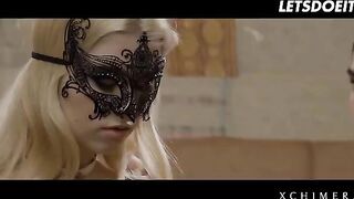 Luxury blonde Misha Cross fucked by two cocks passionately