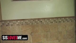 Pervert guy caught his step sister Natalie Porkman rubbing her pussy on the pillow