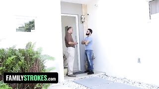 Little slut Claire Black seduces step uncle and sneaks around the house
