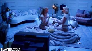 Two voluptuous girls, Skye and Blake, are having fun without guys