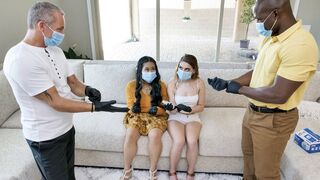 Step daughters get their pussies washed and fucked