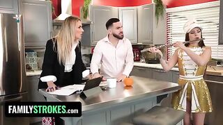 Stepdaughter Josie Tucker gets her big juicy tits covered with stepdaddy's jizz