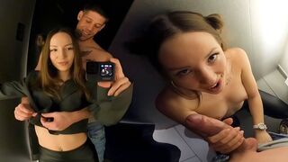 Crazy and risk sex in the dressing room with a pretty woman