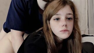 A cute girl has slow sex with her roommate