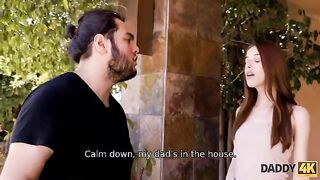 The girl cannot resist her lover's father's advances