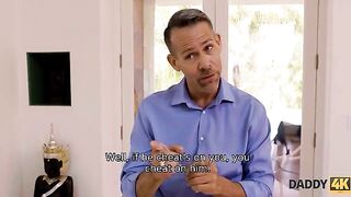 The girl cannot resist her lover's father's advances