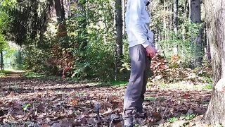 Guy showed his dick to the hot MILF in the park