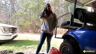 Our mechanic got lucky with a busty blonde babe, Bailey Brooke, in a steamy encounter