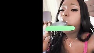 Barbie Crystal plays with all dildos, then rides cock