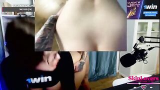 A streamer girl skinloverss gets fucked during a donation stream on Twitch