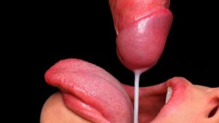 The best blowjob with milk and sperm, an incredible close-up experience