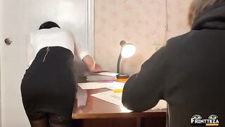 Instead of an exam, the student got fucked by the teacher in a steamy Russian encounter