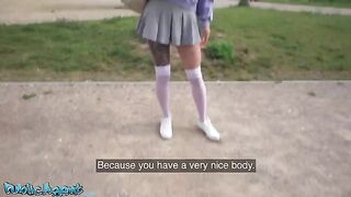 Italian college girl agreed to get fucked outdoors for cash in a steamy scene