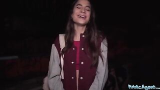 Hot French model makes a quick buck by getting fucked outdoors for cash with stranger