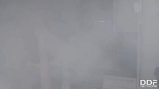 Monika Fox gets fucked by four fire fighters in an orgy