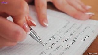 Squirt during the Spanish lesson with a hot pupil