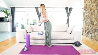 Tiny and flexible teen Molly Little gets creampied in POV by Fit18