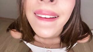 Skinny brunette Joi Julie Oliver talks dirty while masturbating