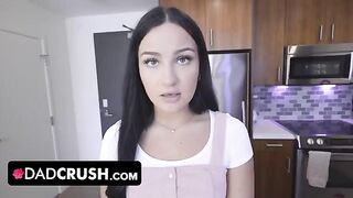 Innocent teen Mila Monet lets stepdad bang her from behind in a steamy scene