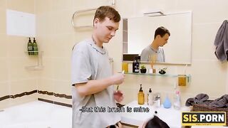 A queen demands toothbrush and sex from her stepbrother in this taboo scene