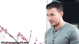 Two sexy masseuses give a memorable massage experience to one lucky client with Whitney Wright