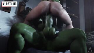 Hentai futanari with huge cock fucks Marvel heroes in 3D