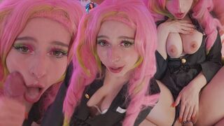 Mitsuri Kanroji from Demon Slayer gets her pussy filled with cum in this hot scene