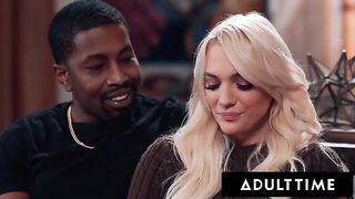 Kenna James seduces her neighbor in a steamy threesome with her husband