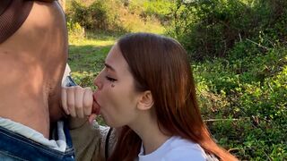 My stepsister is a total slut and she loves to suck my cock in public