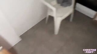 A young guy fucked a sexy brunette in the kitchen at night