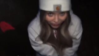 The slutty girl got into a group of skaters for the sake of new sensations