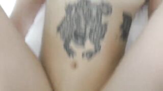 A blonde teen with fake lips gets fucked in her room