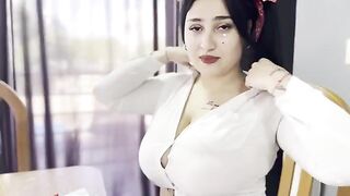 A girl with big boobs fucks her math teacher to pass the class