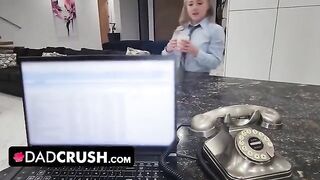 Eva Nyx gets her pussy filled with cum by her step daddy in a taboo scene
