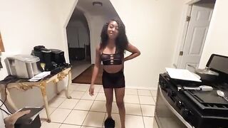 A stepdaughter fucked her father in anal before going out