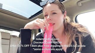 I tried the biggest sex toy in my car’s backseat!! It was so much fun!!