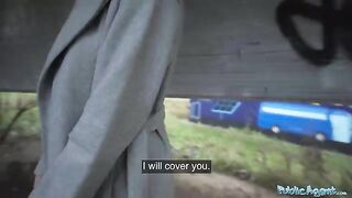A pick-up guy fucked pretty Russian babe in the street for cash with Public Agent