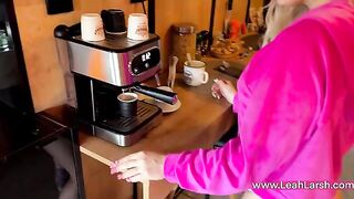 A good morning for a girl is coffee and sex, Leah Meow style