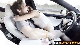 A young girl has sex in her car on the way home
