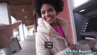 The agent pays a Brazilian beauty to fuck in public for cash