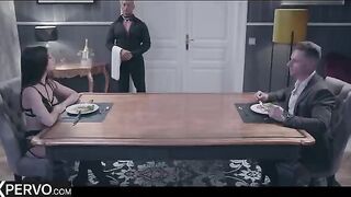 The swinger couple enjoyed a dinner with a special guest