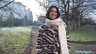 A beautiful European student gets fucked by a stranger in public