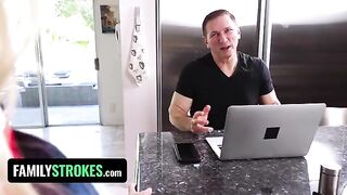 Pervert stepdad fucks his stepdaughter Chloe Rose every day before and after school