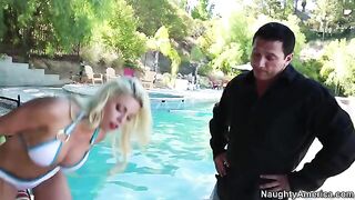 My wife's hot friend Britney Amber is a real pro at sucking cock