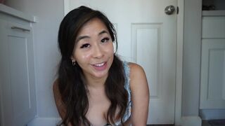 Summer-themed panties try-on session with masturbation encouragement, featuring Kaedia Lang