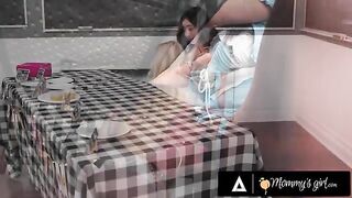 Naughty MILF fucks stepdaughter Chloe Surreal for money