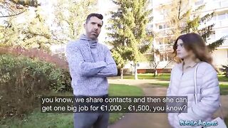 Public Agent Cheating wife Andrea Lapiedra gets fucked by stranger for cash