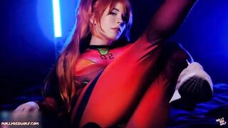 Asuka Langley from Evangelion gets her pussy creampied after a sloppy blowjob