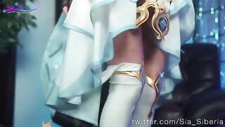 Genshin: Lumine probes Sia Siberia's wet pussy